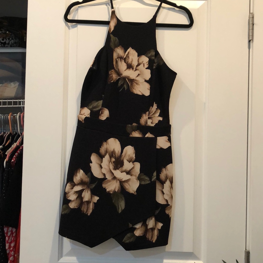 Dark floral Romper